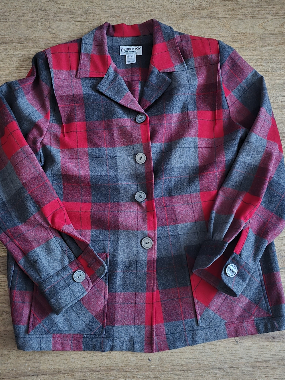 Pendleton 49'er Limited Edition 09712 Plaid Wool Jacket Red/Gray/Black Large